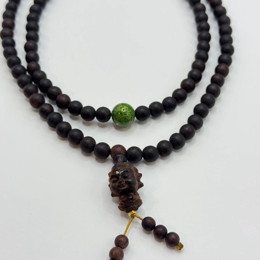 108 Rosewood prayer beads & Akasagarbha Bodhisattva& Lacquer Bead （降真香108颗& 虚空藏菩萨&大漆珠）