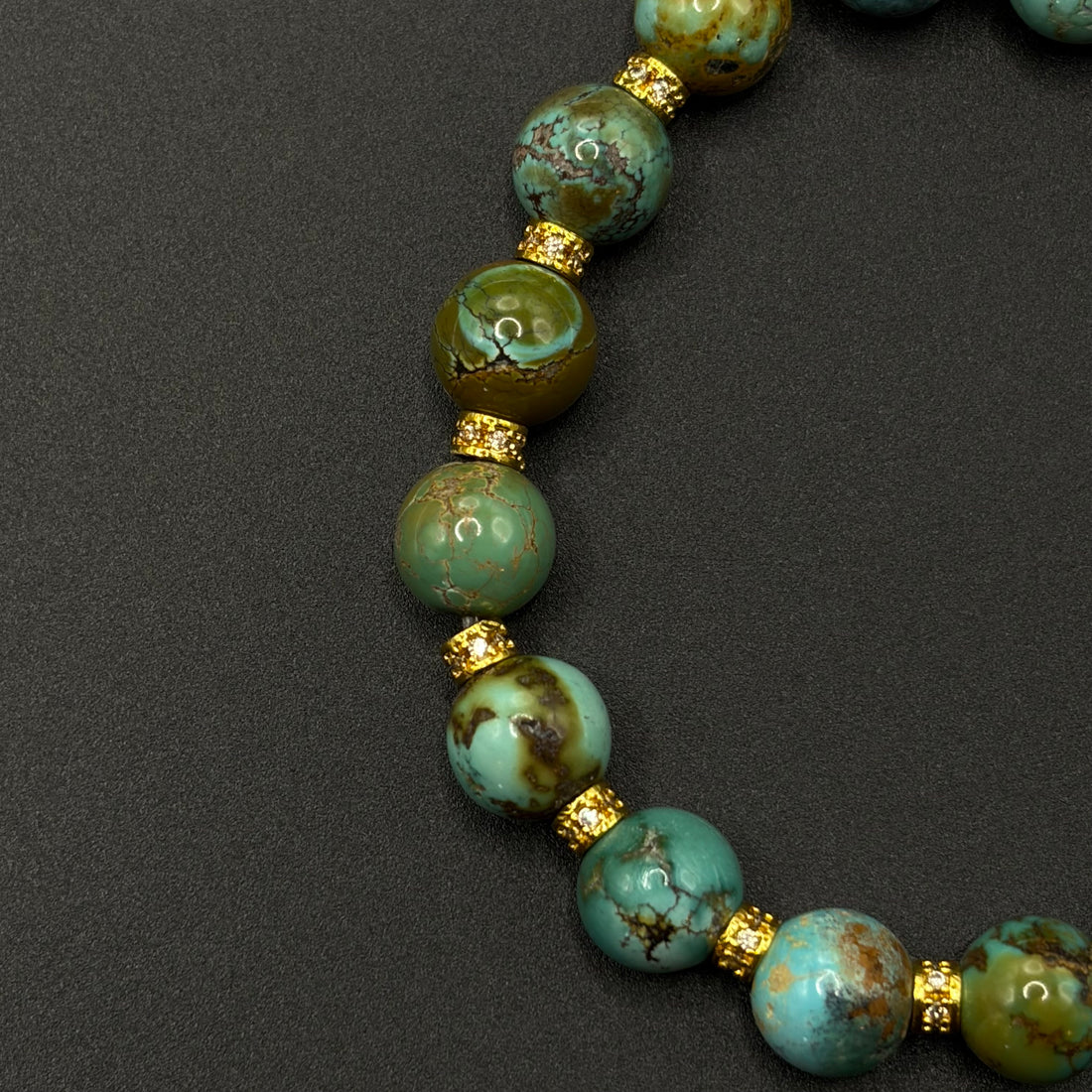 Turquoise  nine-tailed fox Bracelet（原矿绿松石猛犸雕刻九尾狐手串）