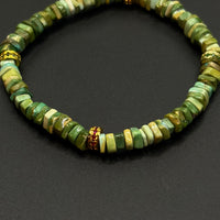 Turquoise Bracelet（春彩原矿绿松石多宝切片手串）