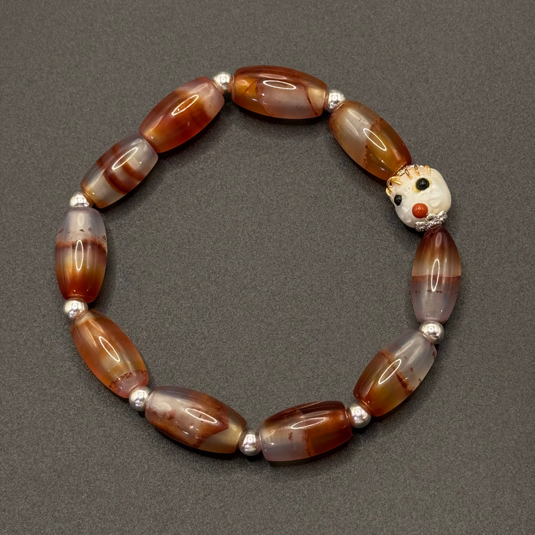 Dzi Bead Agate Bracelet（天然缠丝玛瑙天珠手串+淡水珍珠阿呆）