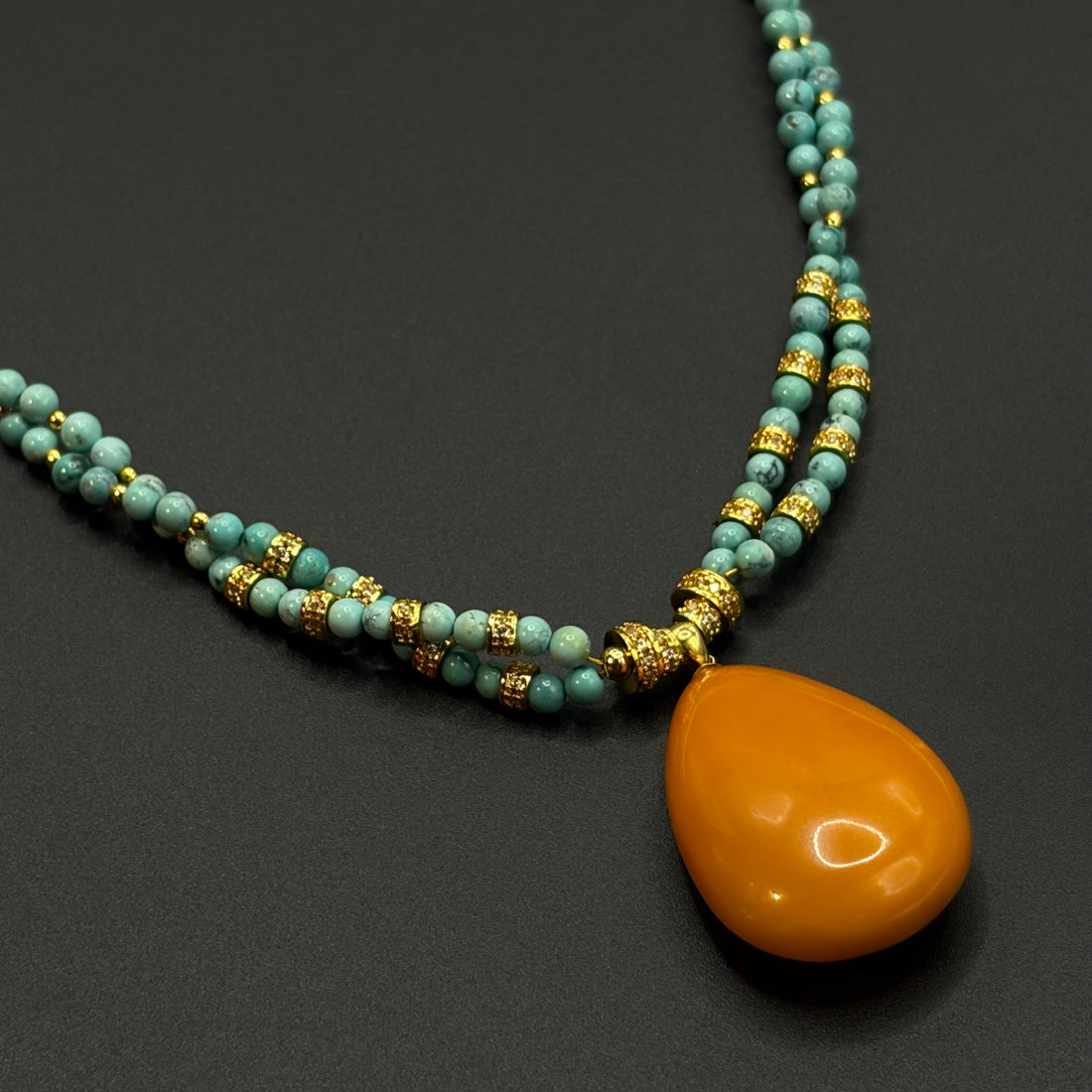 Turquoise Amber Necklace （原矿绿松石蜜蜡项链）