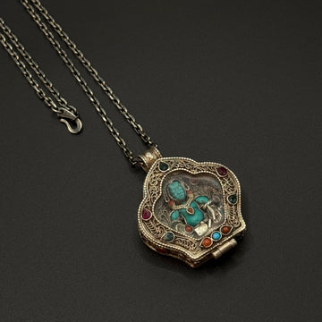 Jambhala-yellow Ghau Box Pendant（黄财神嘎乌盒）