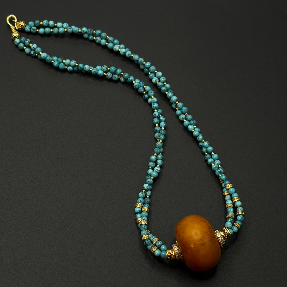 Turquoise Necklace （驼骨原矿绿松石项链）