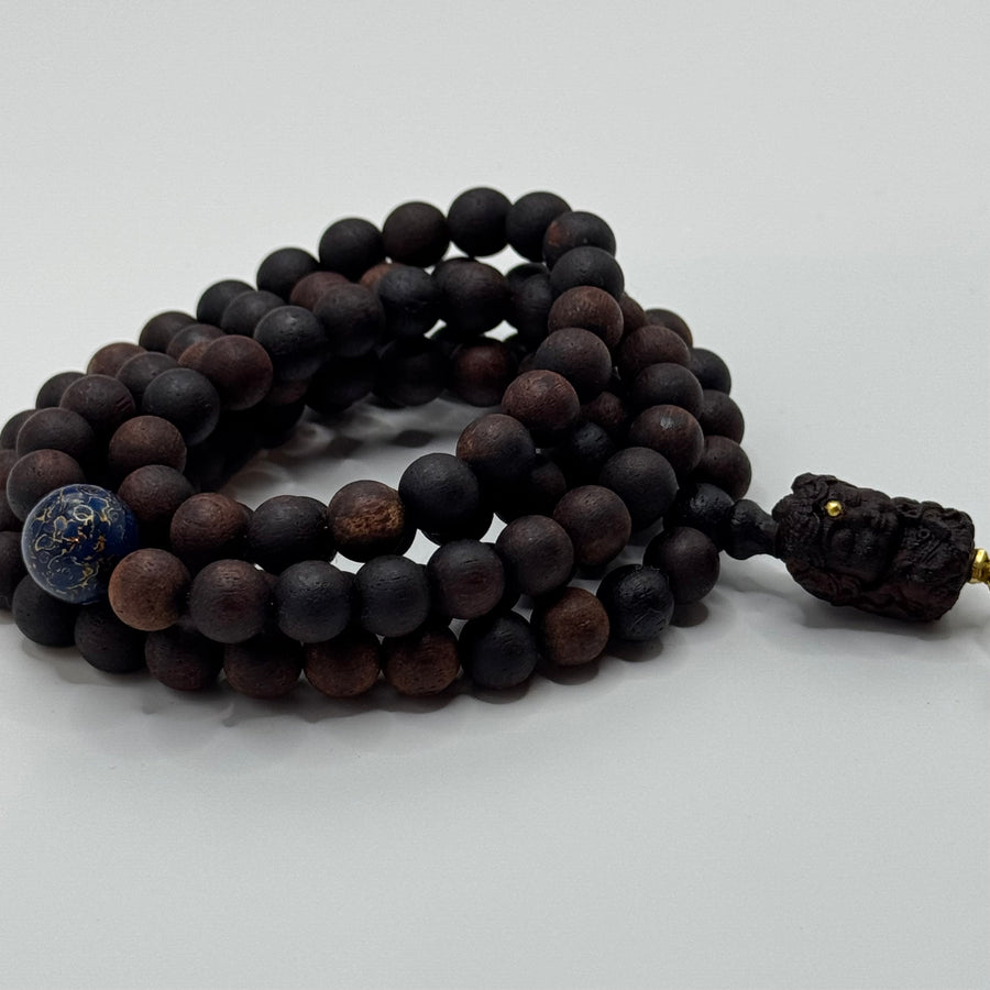 108 Rosewood prayer beads &Green Tara & Lacquer Bead （降真香108颗&绿度母&大漆珠）