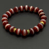 One-Line Medicine Buddha Dzi Bead Bracelet（红肉一线药师天珠）