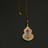 Medicine Buddha & OM Seed Syllable Gourd Thangka（药师佛&om种子字双面葫芦唐卡）