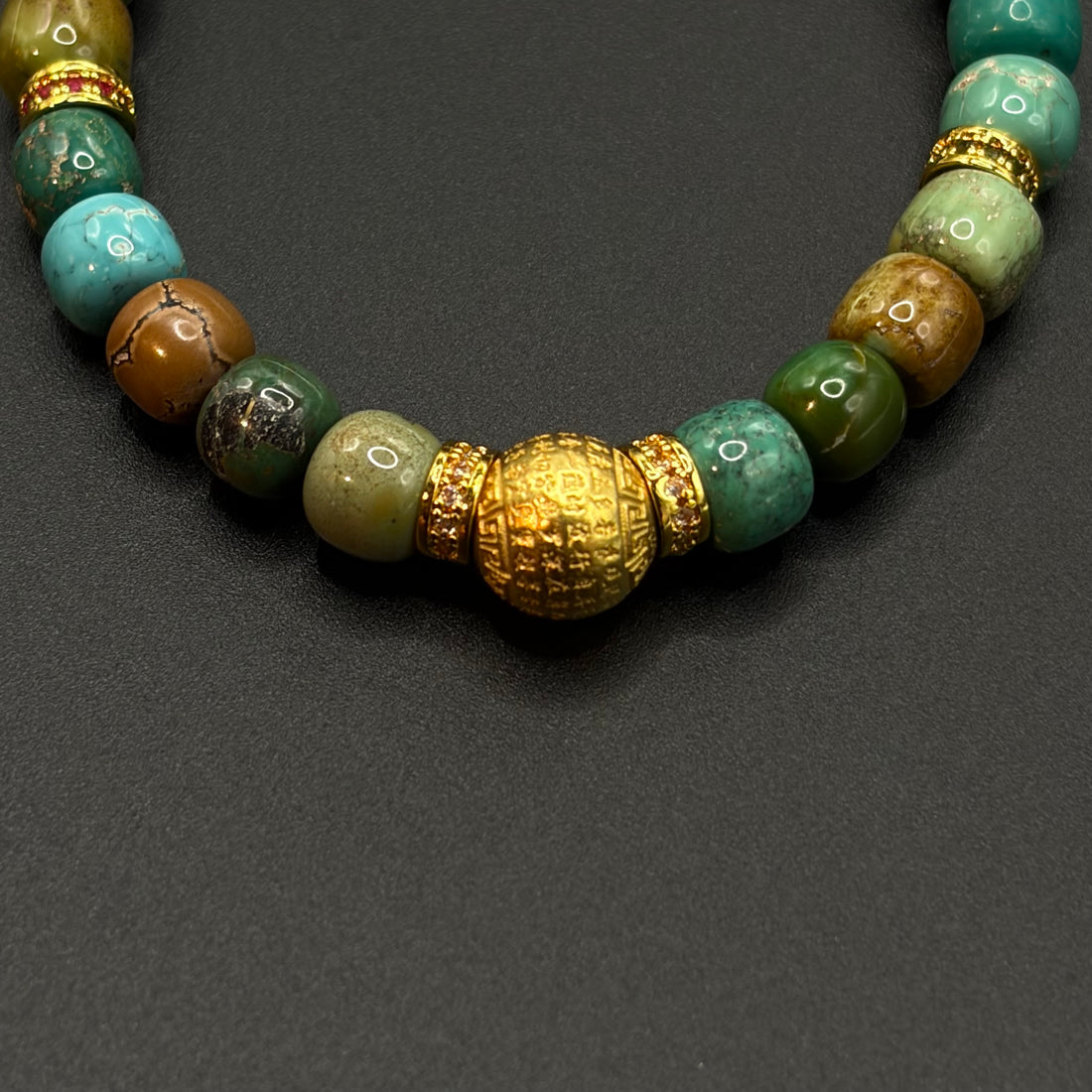 Turquoise Bracelet （原矿绿松石心经手串）