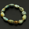 Turquoise Bracelet （吉祥瑞羊圆框绿松手串）