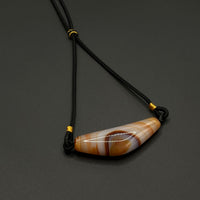 Natural Banded Agate Buddha Eye Dzi Bead Necklace（天然缠丝玛瑙牛角佛眼天珠项链）