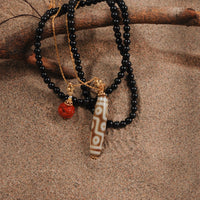 Nine-eyed Dzi Bead Necklace