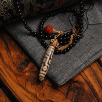 Nine-eyed Dzi Bead Necklace