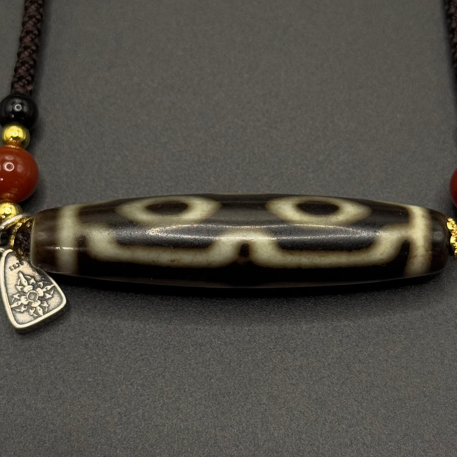 Four-Eye Dzi Bead Necklace（帝王四眼天珠项链）