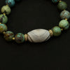 Turquoise & Dzi Bead Bracelet（原矿绿松石白法眼天珠手串）