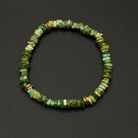 Turquoise Bracelet（春彩原矿绿松石多宝切片手串）