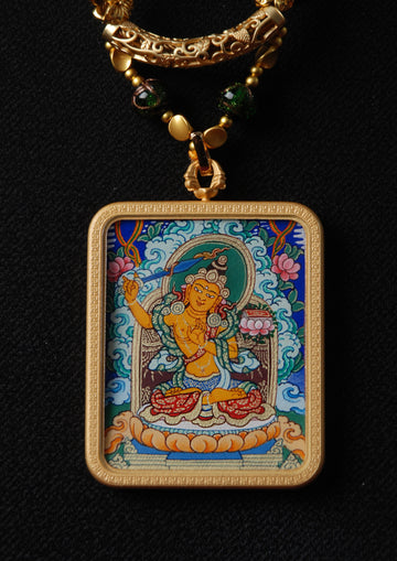 Manjusri Bodhisattva Thangka Buddha Tablet（文殊菩萨唐卡佛牌）