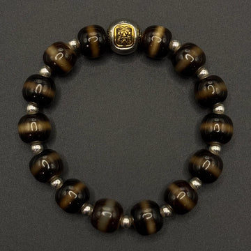 Dzi Bead Bracelet （黑金一线药师天珠手串）