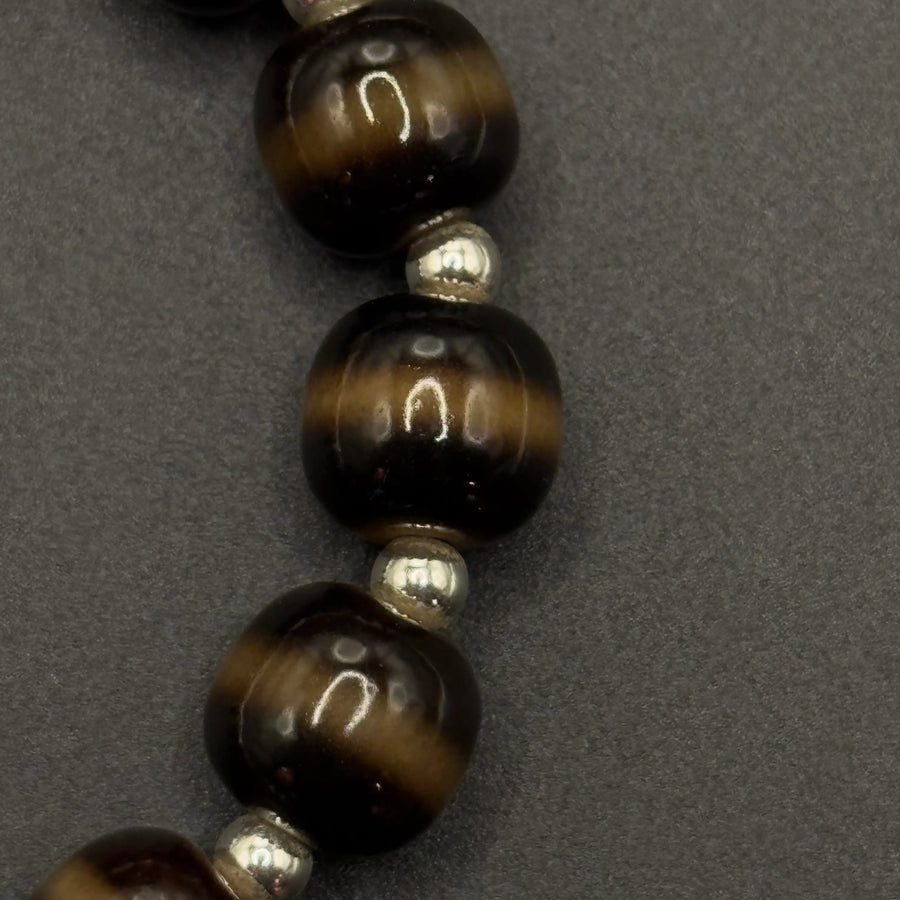 Dzi Bead Bracelet （黑金一线药师天珠手串）