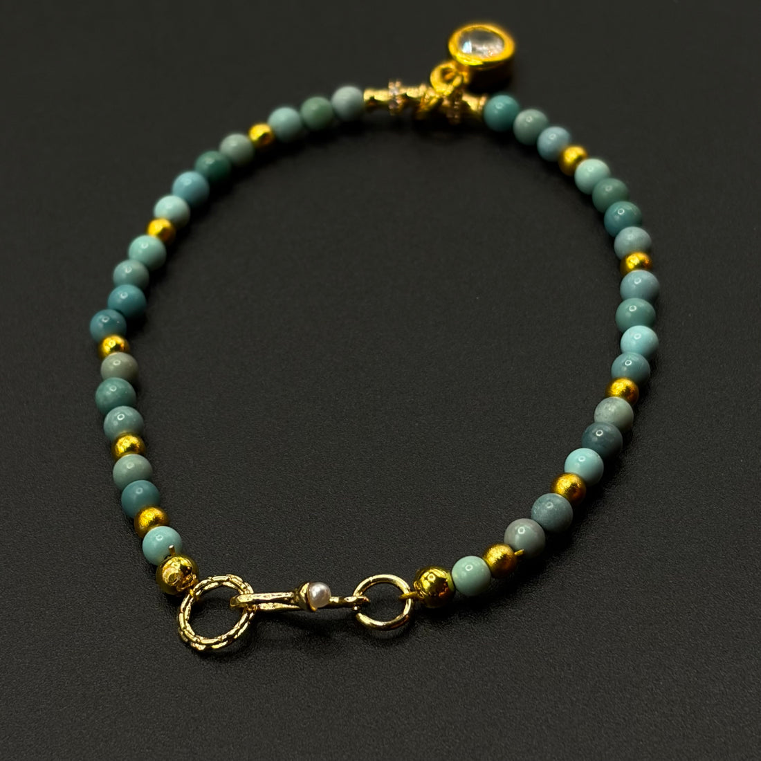 Turquoise Bracelet（雾霾蓝原矿绿松石手链）