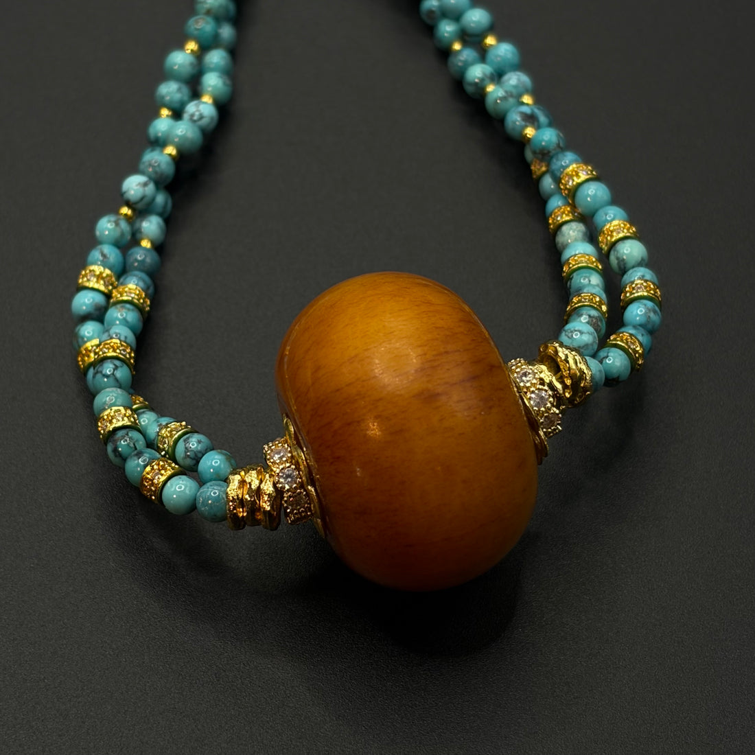 Turquoise Necklace （驼骨原矿绿松石项链）