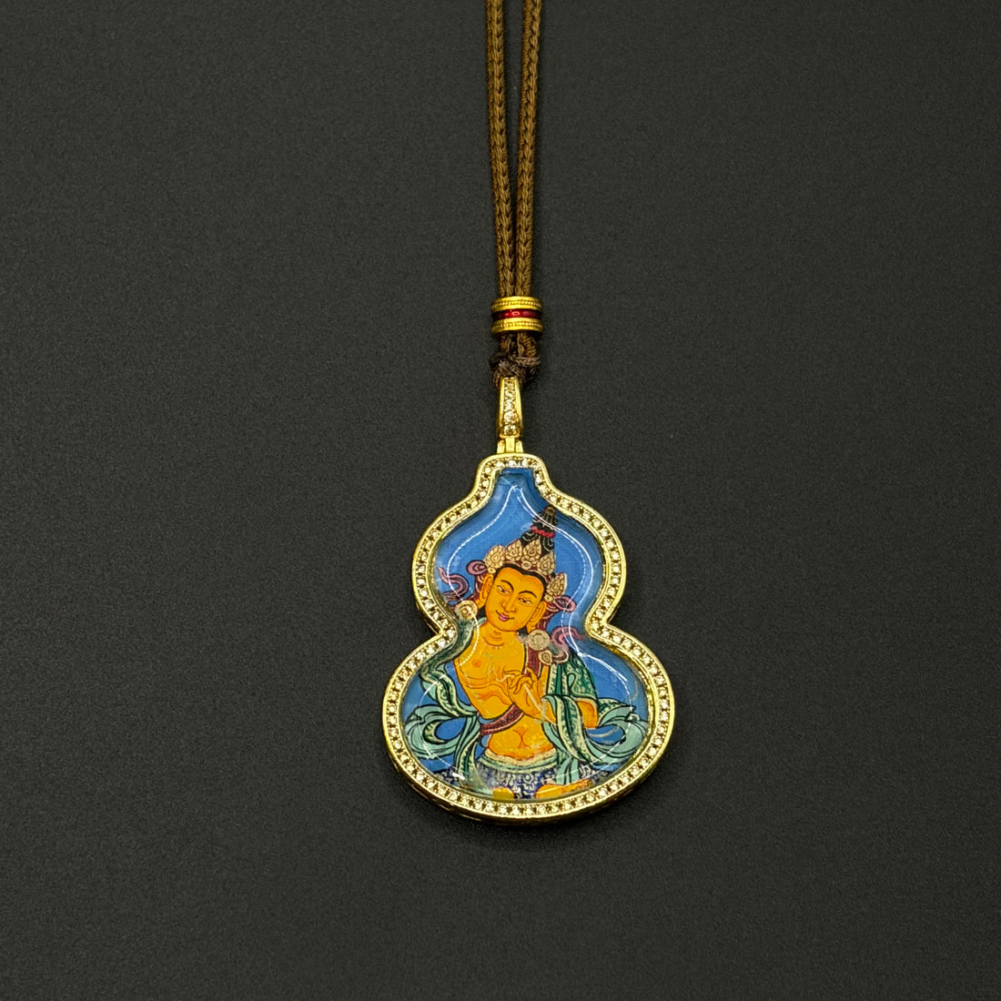 Manjushri Bodhisattva
 & OM Seed Syllable Gourd Thangka（文殊菩萨&种子字双面葫芦唐卡）