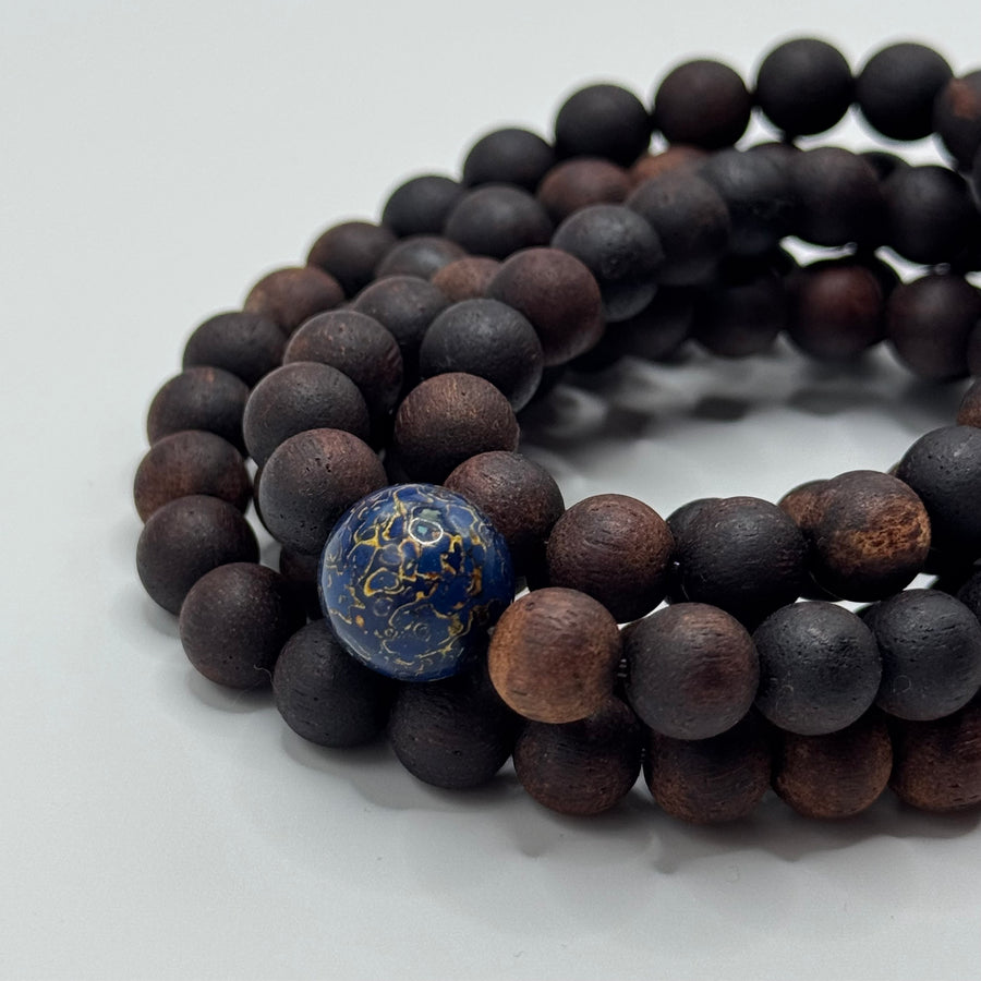 108 Rosewood prayer beads &Green Tara & Lacquer Bead （降真香108颗&绿度母&大漆珠）