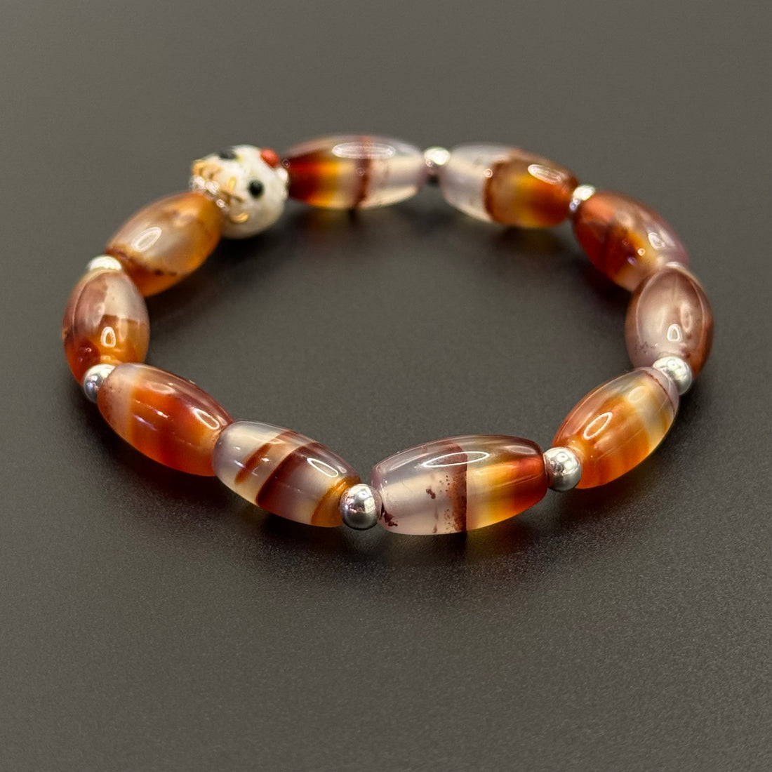 Dzi Bead Agate Bracelet（天然缠丝玛瑙天珠手串+淡水珍珠阿呆）