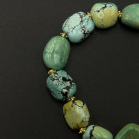 Turquoise Bracelet（网花扁珠原矿绿松石手串）