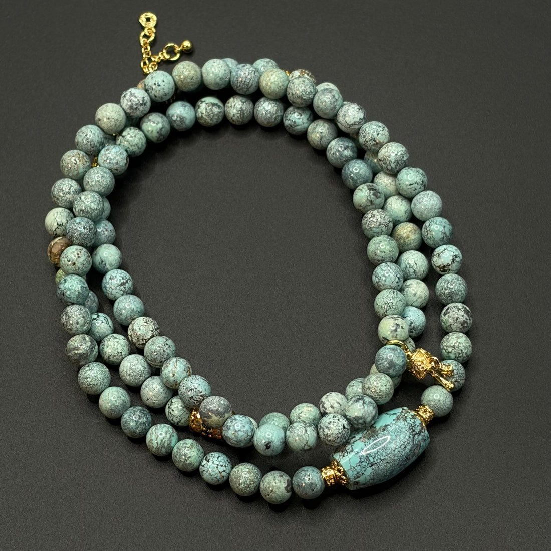 Turquoise 108 beads （雾霾蓝原矿绿松石108颗）
