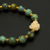 Turquoise  nine-tailed fox Bracelet（原矿绿松石猛犸雕刻九尾狐手串）