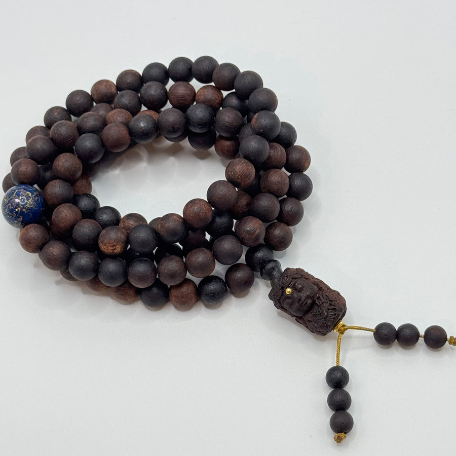 108 Rosewood prayer beads &Green Tara & Lacquer Bead （降真香108颗&绿度母&大漆珠）