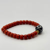 Two-Eye Dzi Bead SouthRed Agate Bracelet （二眼天珠南红手串）