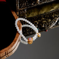 White jade & Rose Quartz bracelet