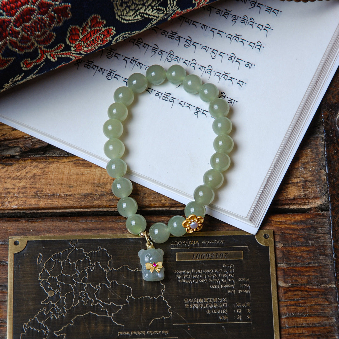 Hetian jade bear bracelet