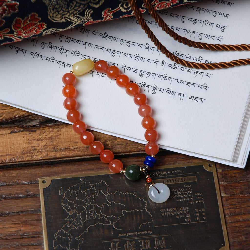 Agate & Amber Bracelet