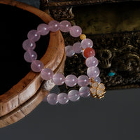 Rose Quartz Four-Leaf Clover Bracelet