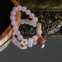 Rose Quartz Bear Bracelet