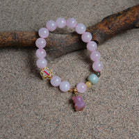 Rose Quartz Bear Bracelet