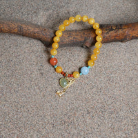 Amber & Hetian Jade Gourd Bracelet