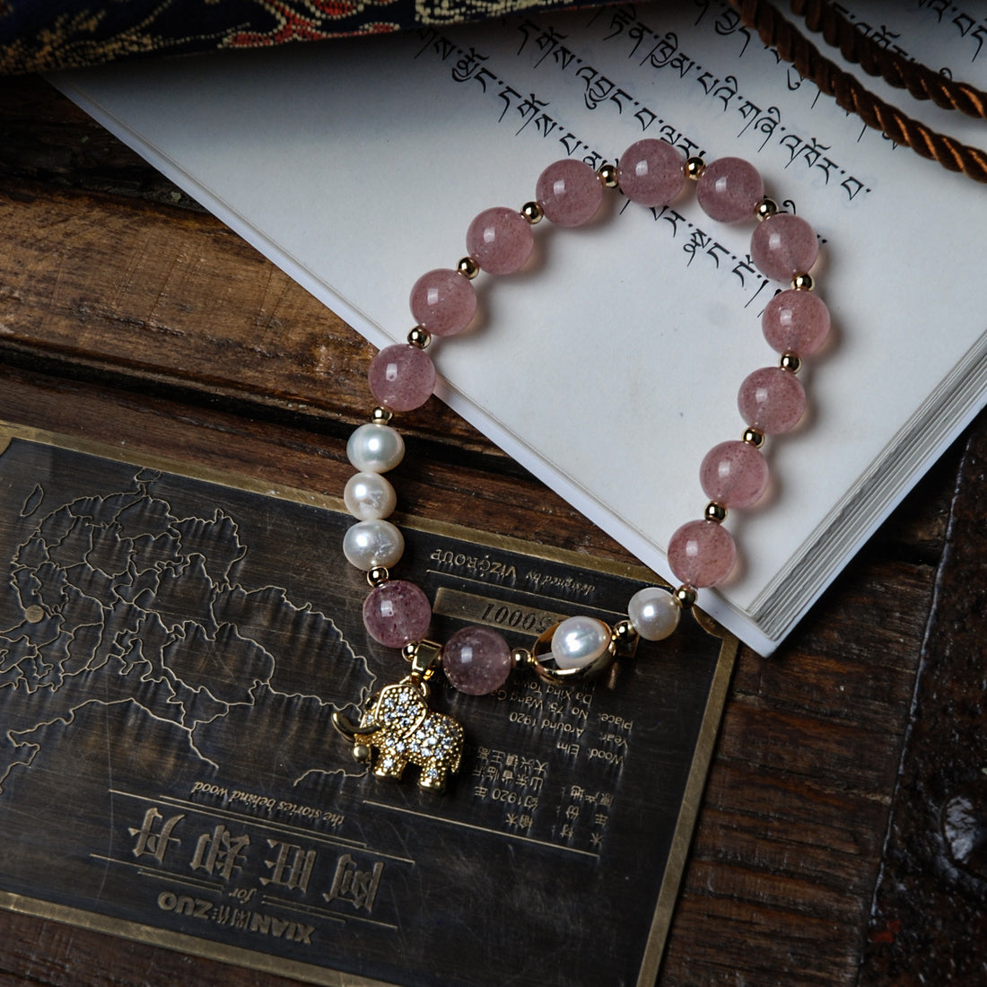 Strawberry Quartz pearl Bracelet