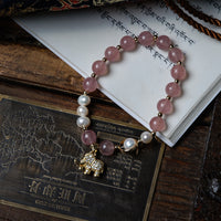 Strawberry Quartz pearl Bracelet
