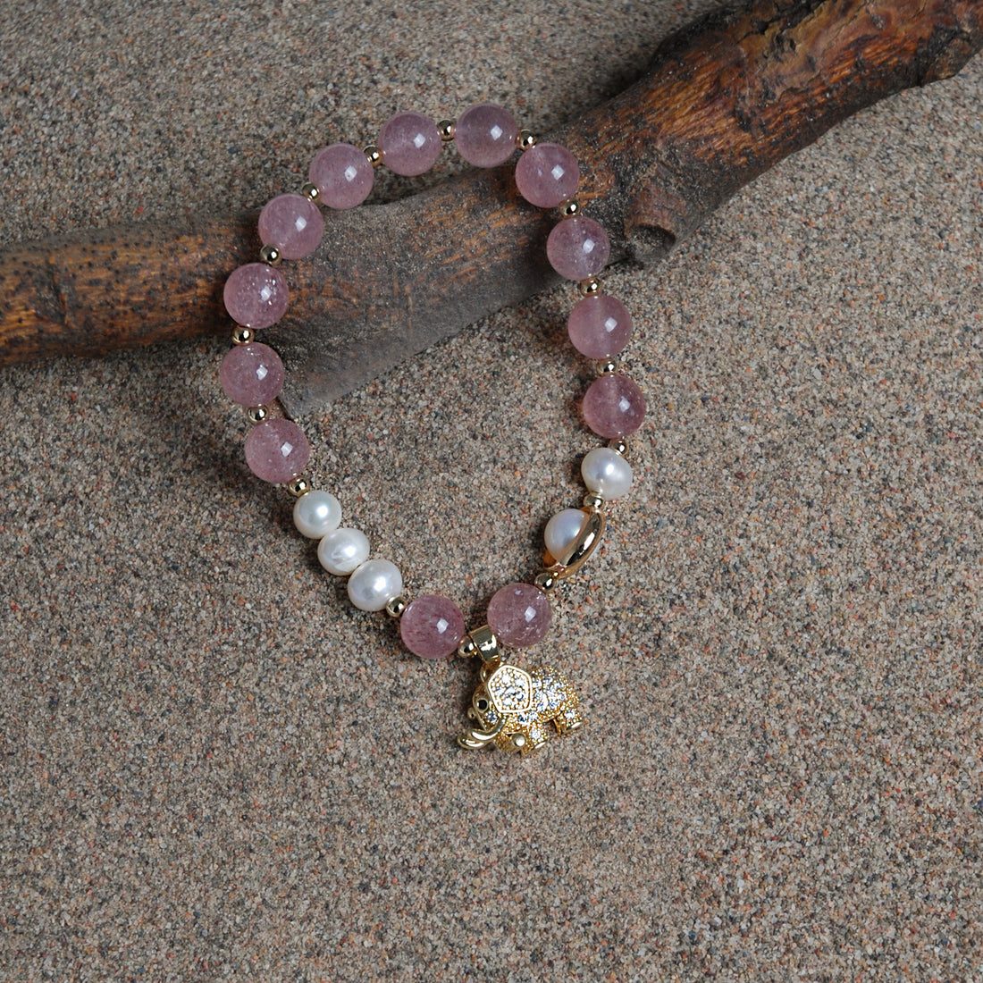 Strawberry Quartz pearl Bracelet