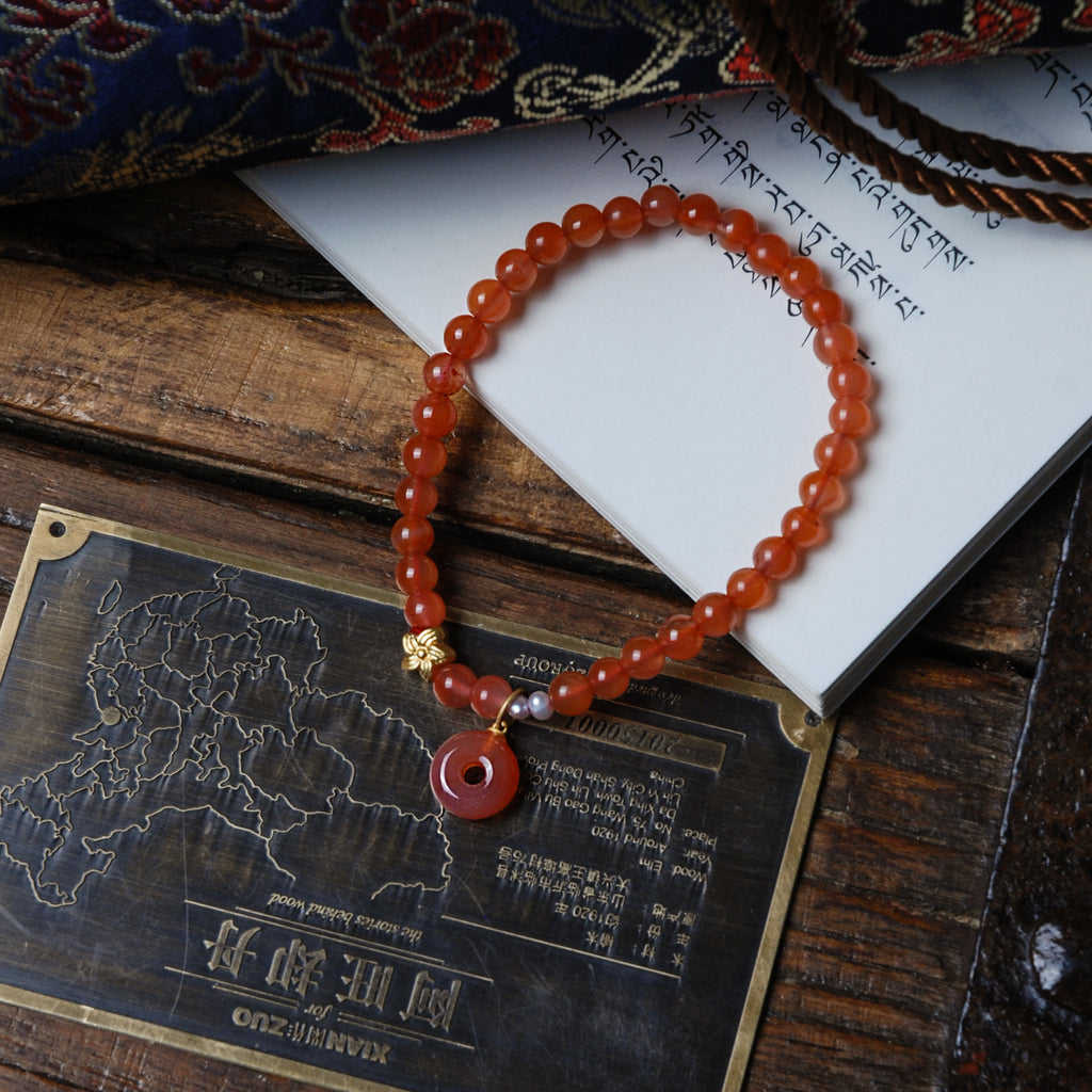 Agate safety buckle bracelet