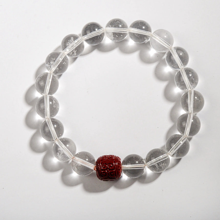 Clear Quartz & Cinnabar Bracelet