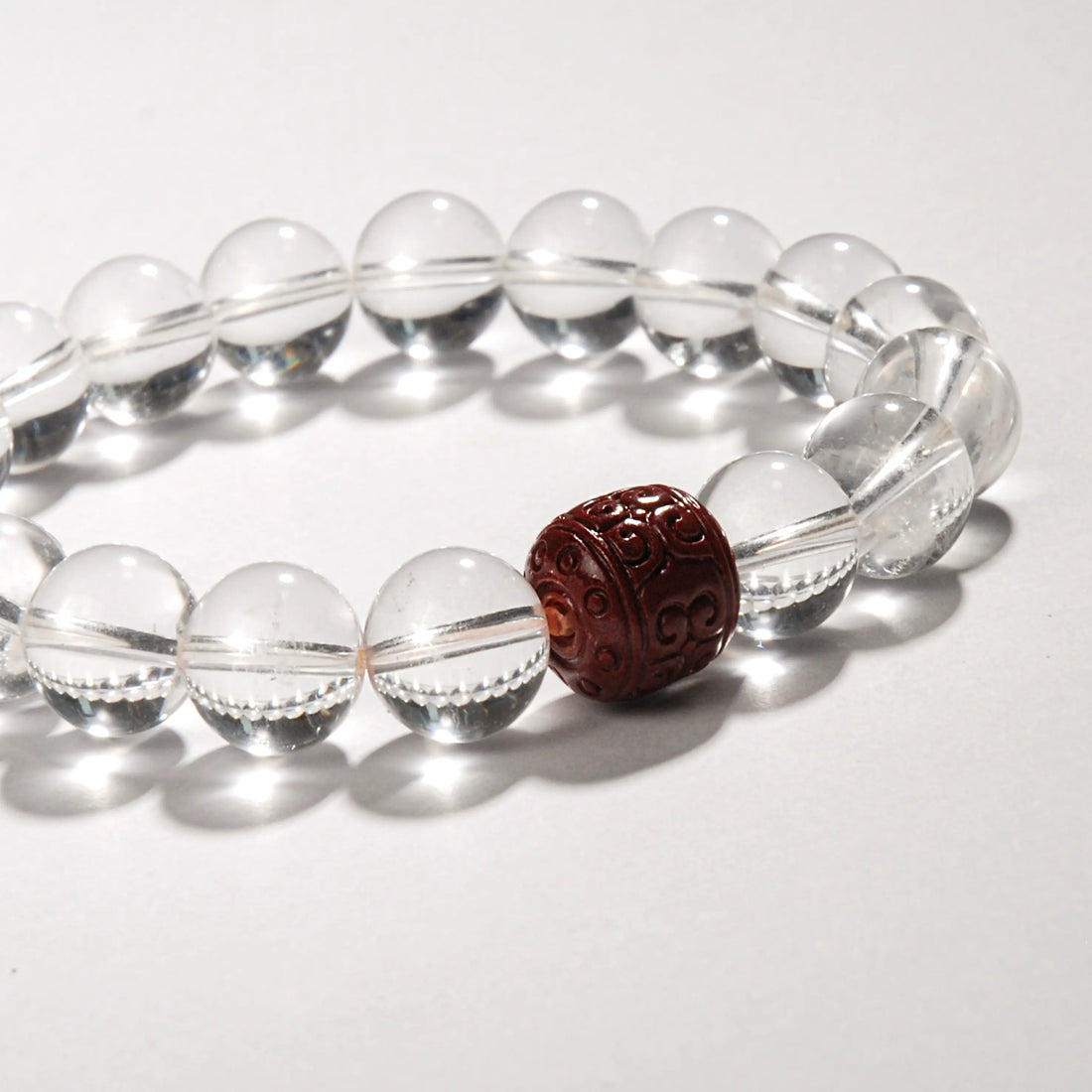 Clear Quartz & Cinnabar Bracelet