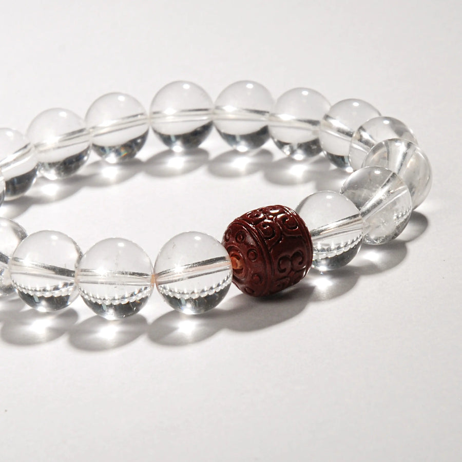 Clear Quartz & Cinnabar Bracelet