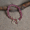 Strawberry Quartz four-leaf clover bracelet