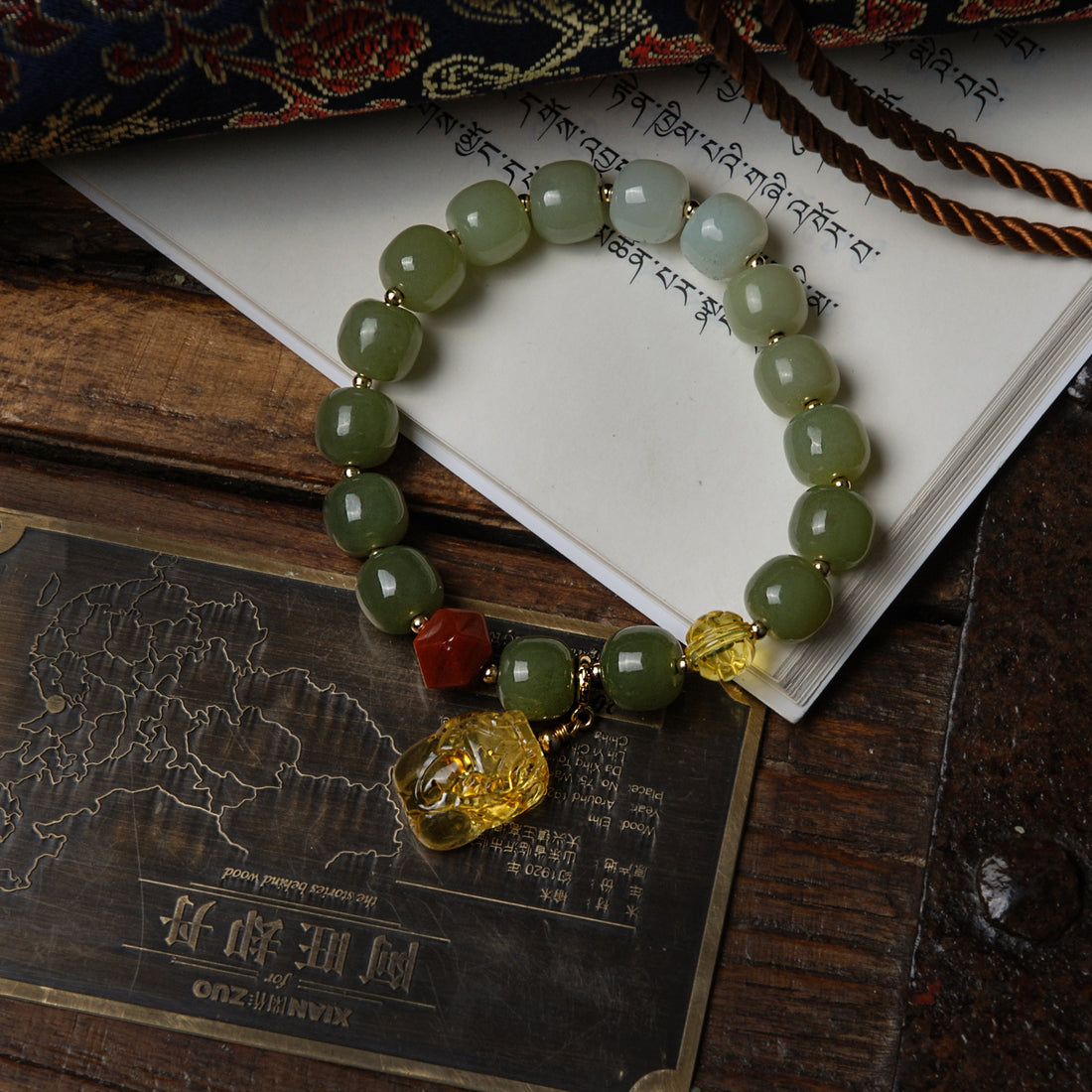 Hetian jade Pixiu bracelet