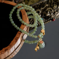 Double Circle Lucky Bag Hetian Jade Bracelet