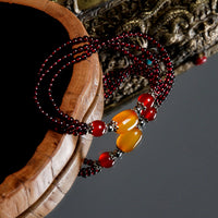 Garnet three-circle bracelet