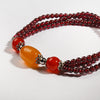 Garnet three-circle bracelet